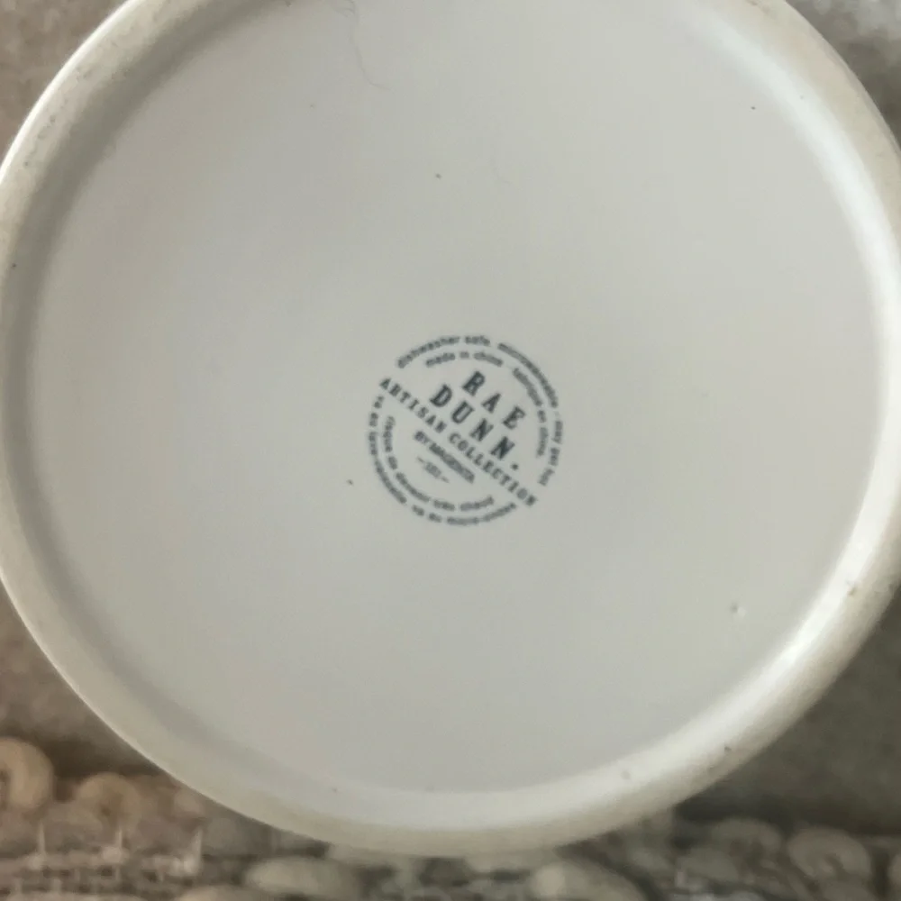 Rae Dunn Rescued Ceramic Pet Bowl - White with Gray Interior - Picture 3 of 4